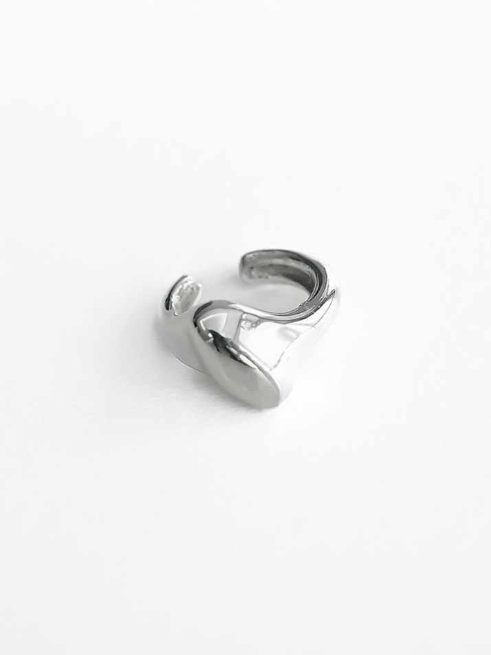 ROUNDED CAP EAR-CUFF_SILVER
