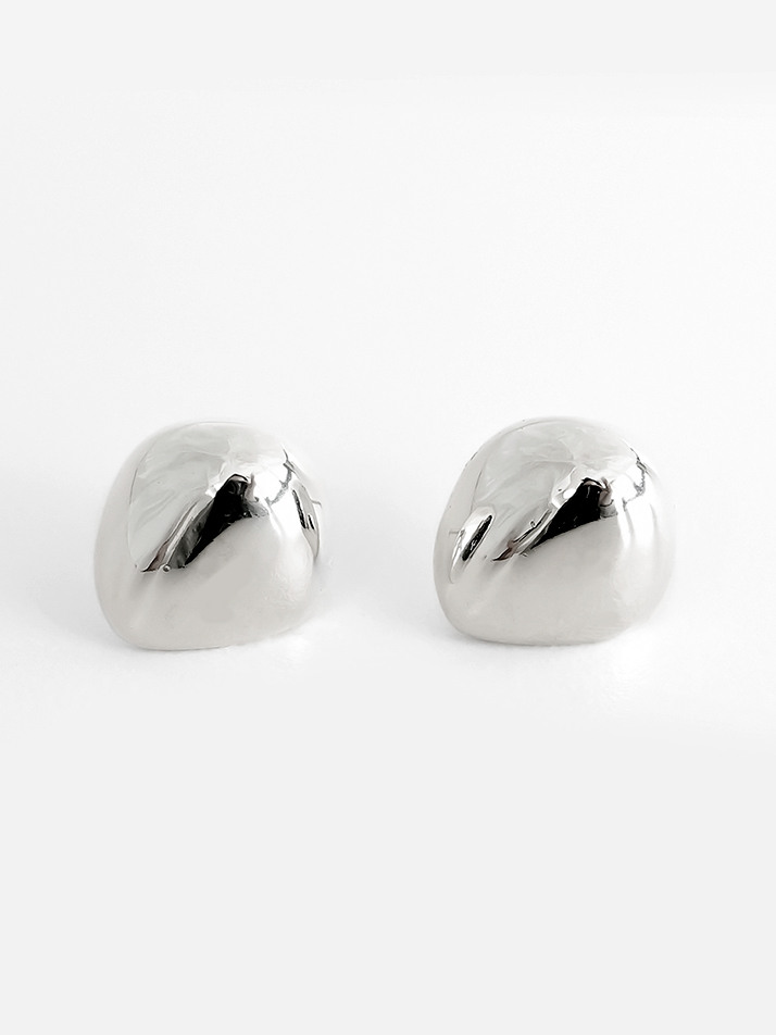 ROUNDED CAP EARRING_SILVER