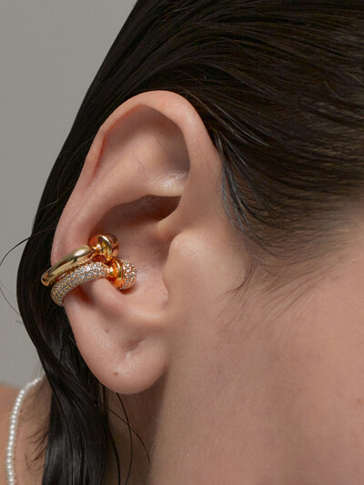 SPARKLE SIGNATURE EAR-CUFF_WHITE