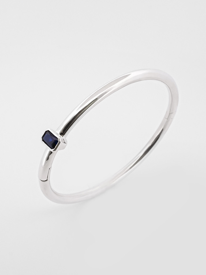 SHINY LID BANGLE BLUE SILVER
