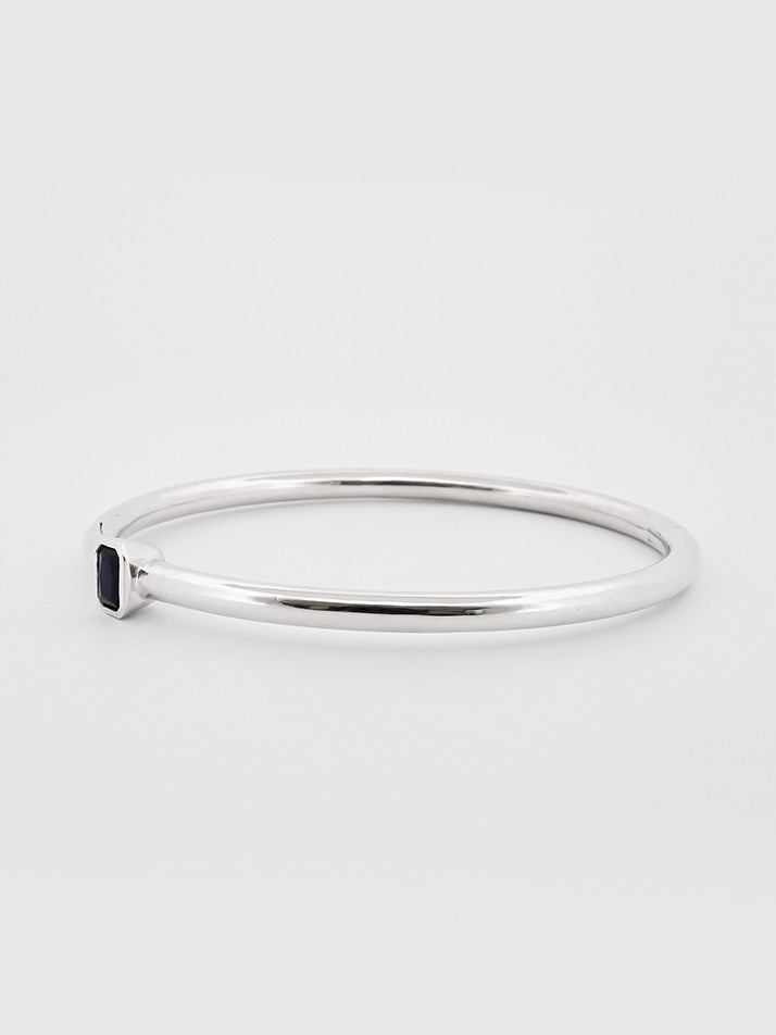 SHINY LID BANGLE BLUE SILVER