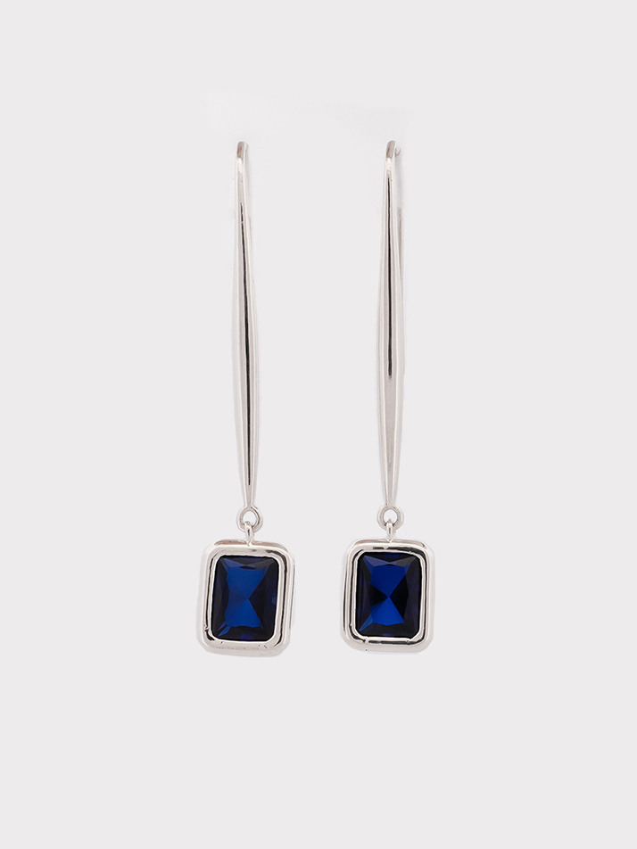 DROP BLUE EARRING SILVER