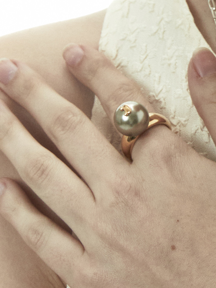 IC PEARL RING_GOLD