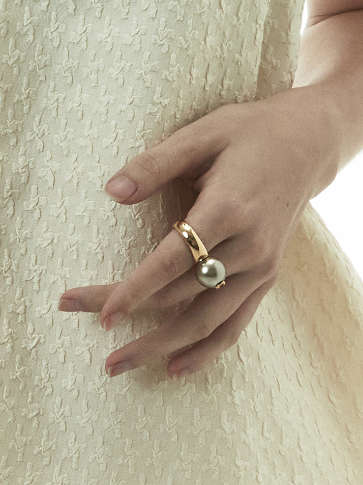 IC PEARL RING_GOLD