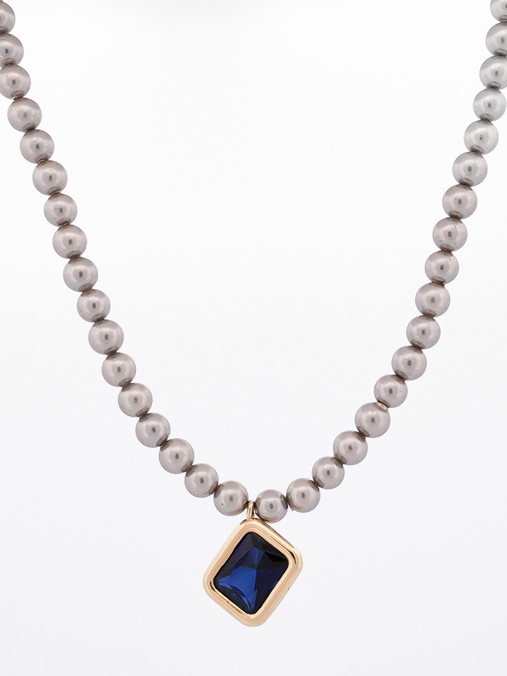 SAPPHIRE GREY PEARL NECKLACE