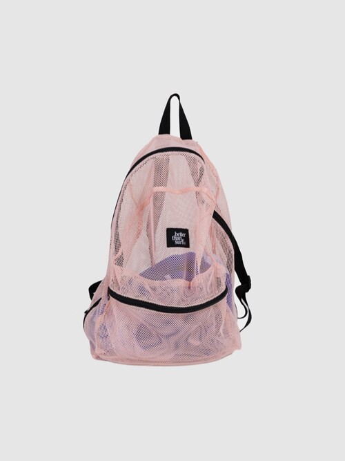 BETTER THAN SURF MESH BACKPACK - PALE PINK 배러댄서프 메쉬 백팩 - 페일 핑크