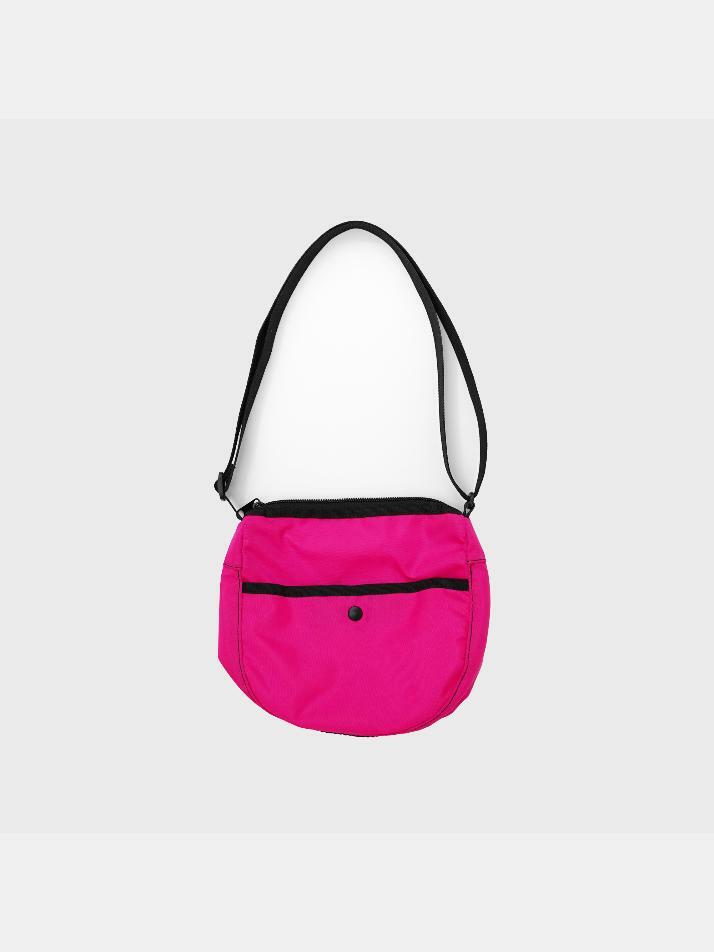 MESH POCKET CROSS BAG - HOT PINK