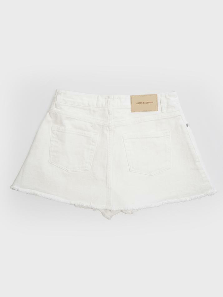 DENIM SKIRT PANTS - WHITE