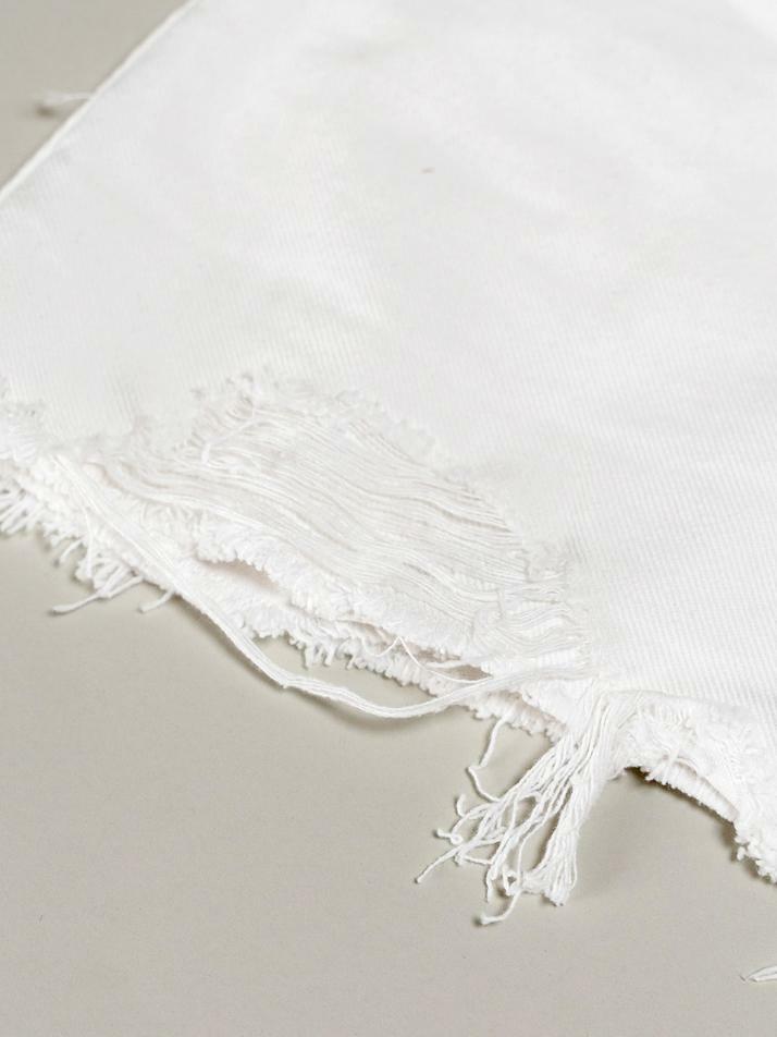 DENIM SKIRT PANTS - WHITE