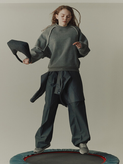 'Whip-stitch cotton-jersey sweatshirt top