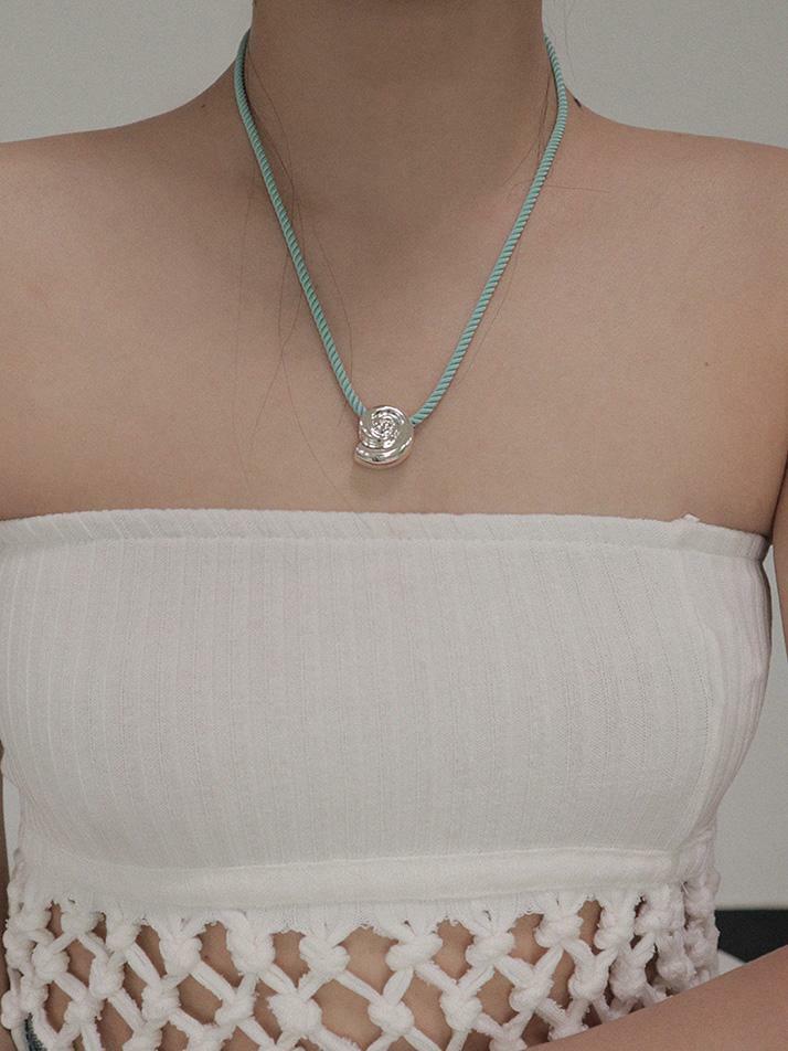 Oceanic Shell String Necklace_Mint