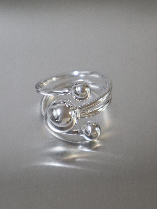 Layered Ball Open Ring