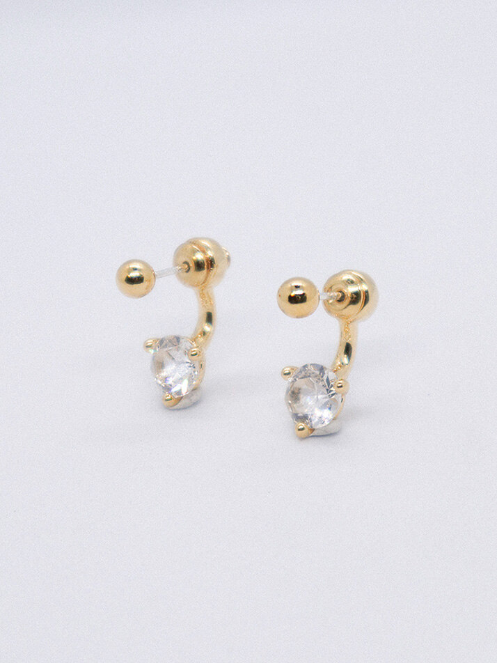 Crystal Two-way Earring_Gold