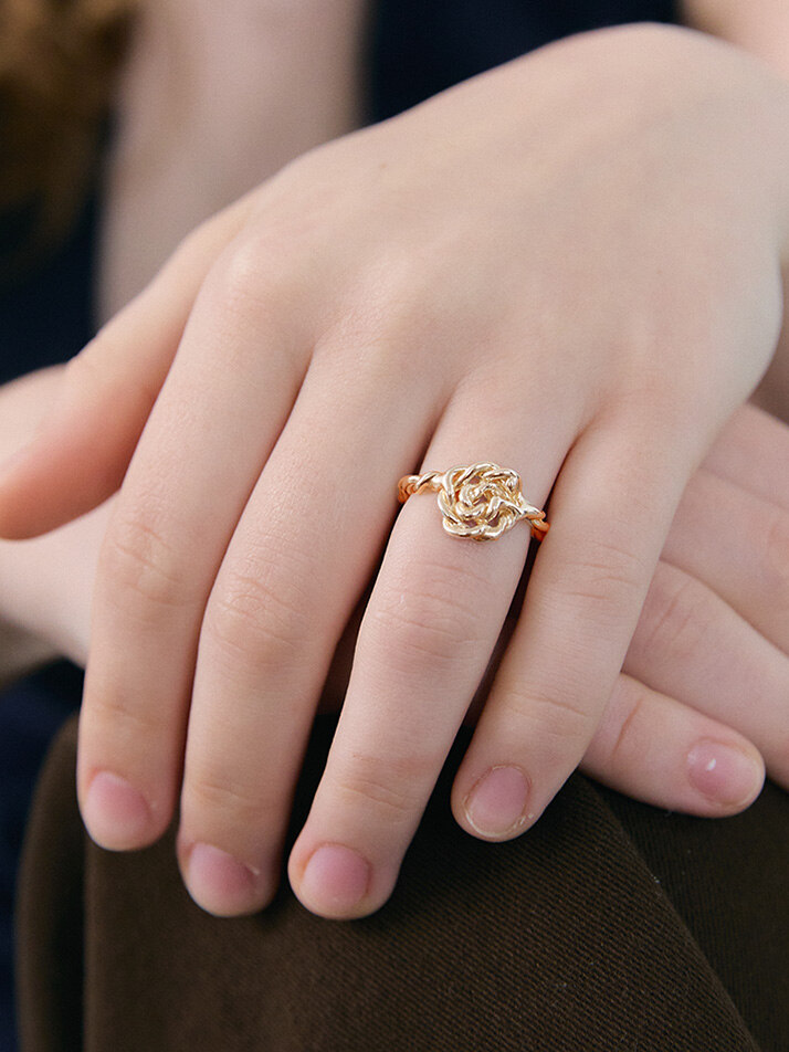 Braid Rose Ring_Gold