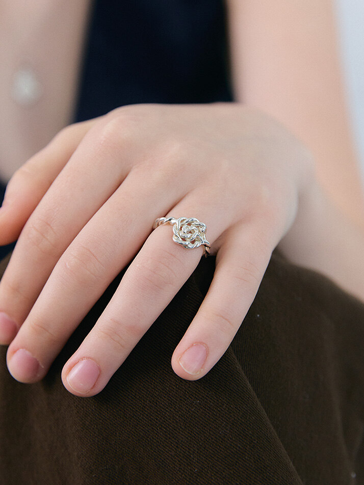 Braid Rose Ring_Silver