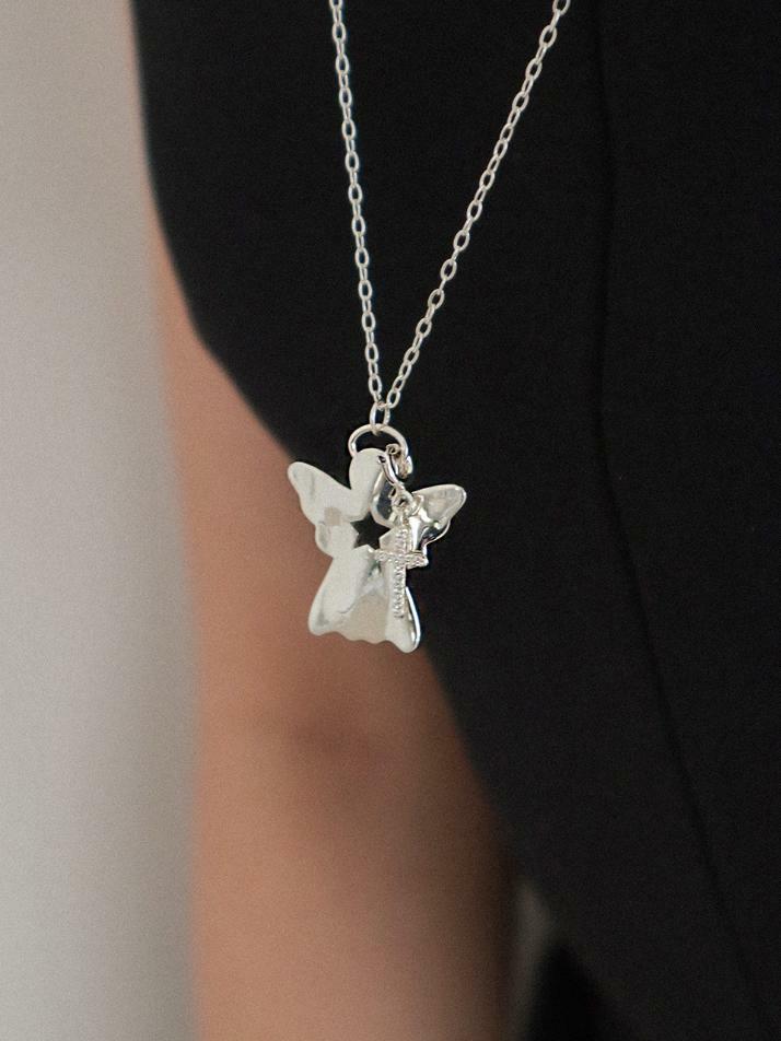 Angel Ornament Necklace_Silver