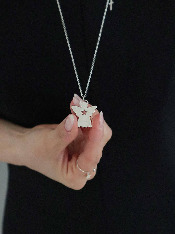 Angel Ornament Necklace_Silver