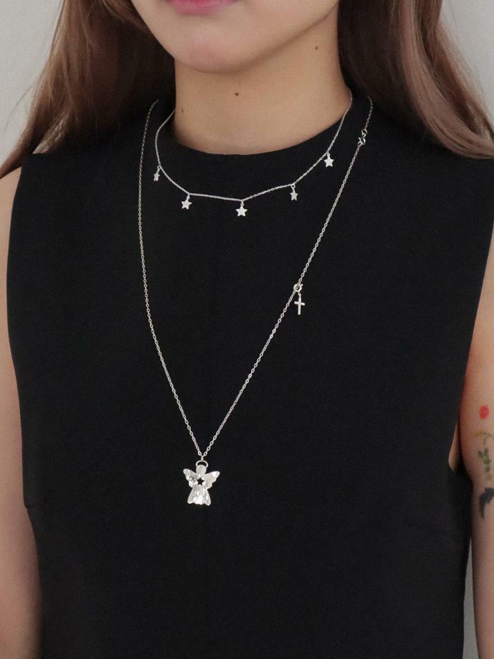 Angel Ornament Necklace_Silver