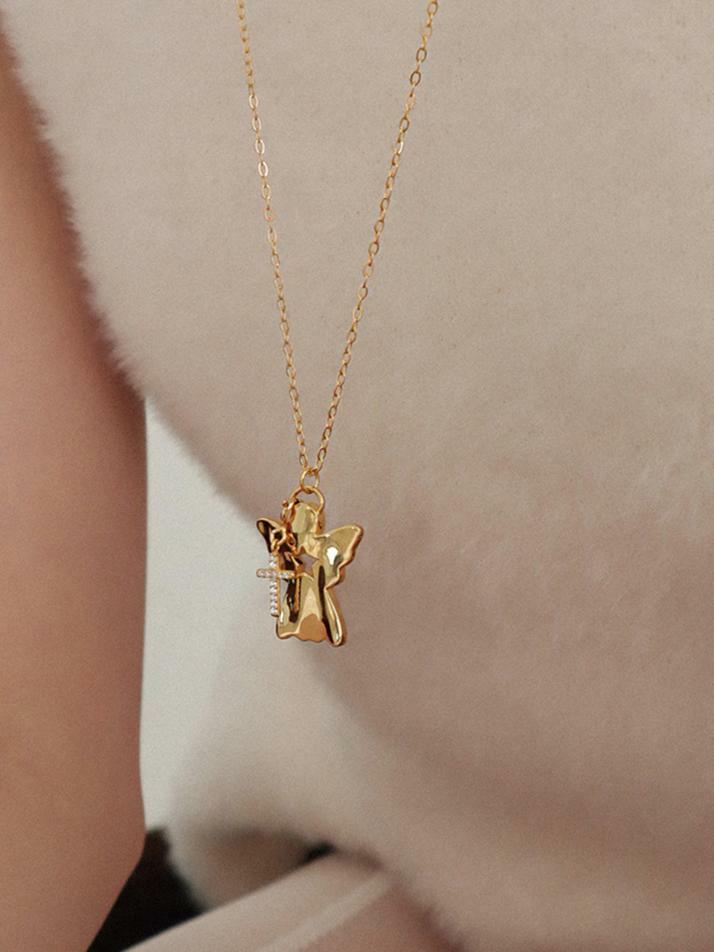 Angel Ornament Necklace_Gold