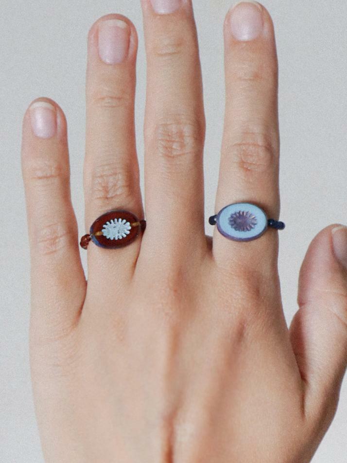 Bohemian Beads Ring_Brown, Blue