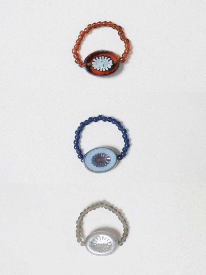 Bohemian Beads Ring_Brown, Blue