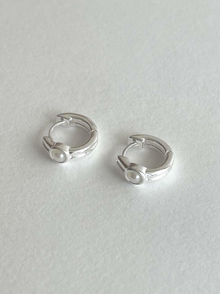 Mini Classy One-touch Earring_Silver