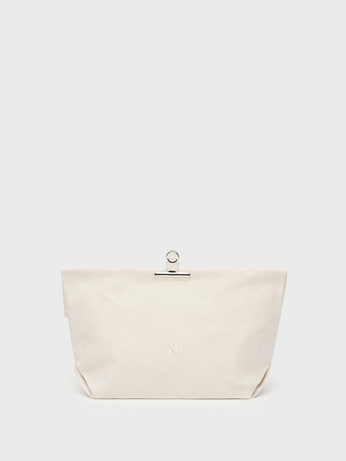 A/P 008 HC AS BORN 2 CANVAS POUCH BAG L_ECRU