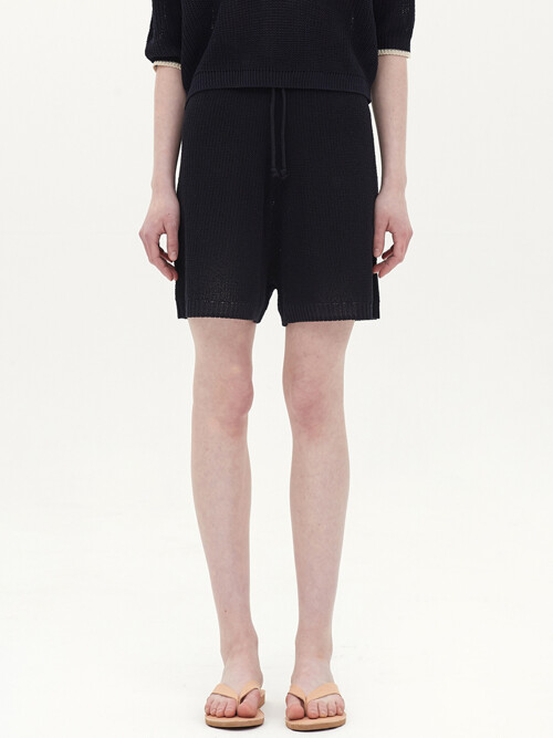 string knit short_navy
