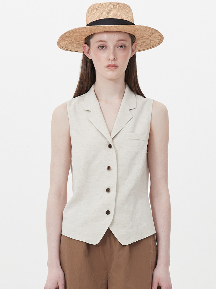 Oatmeal Recycled Sleeveless Top - FINAL SALE