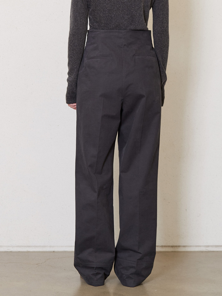 cation cotton curved pants_smoke