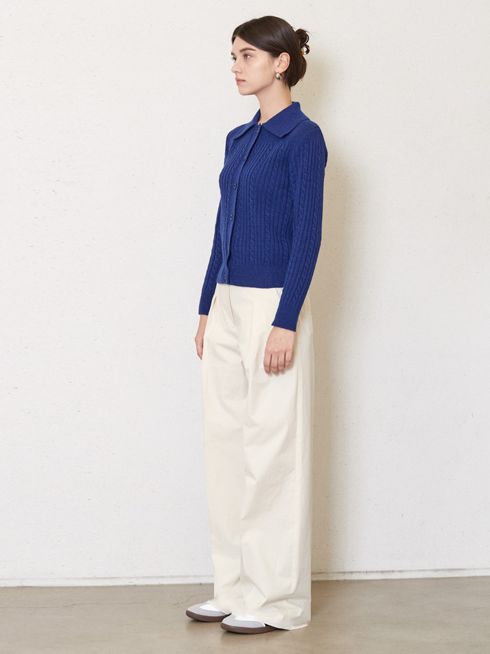 cotton belted pants_ivory