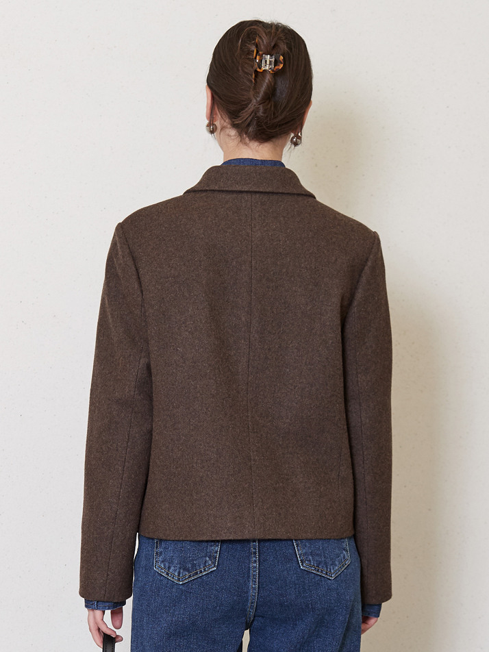 3-button wool jacket_brown