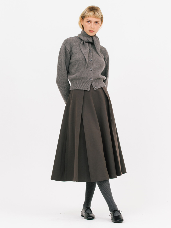 wool muffle cardigan_gray