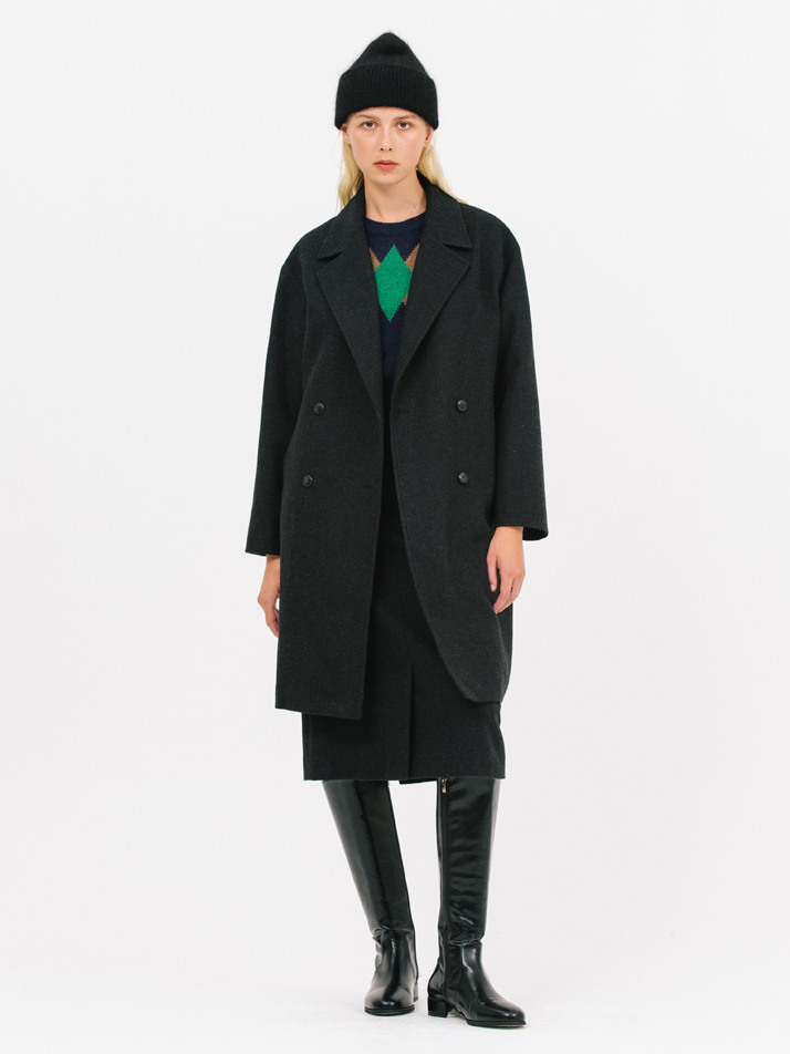 double wool coat_black