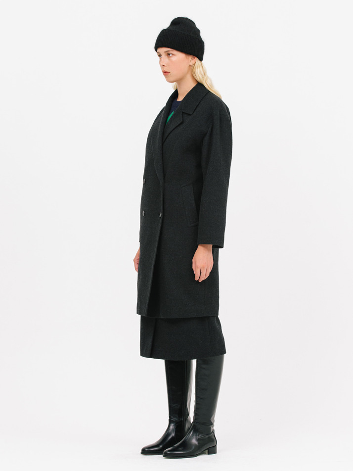 double wool coat_black