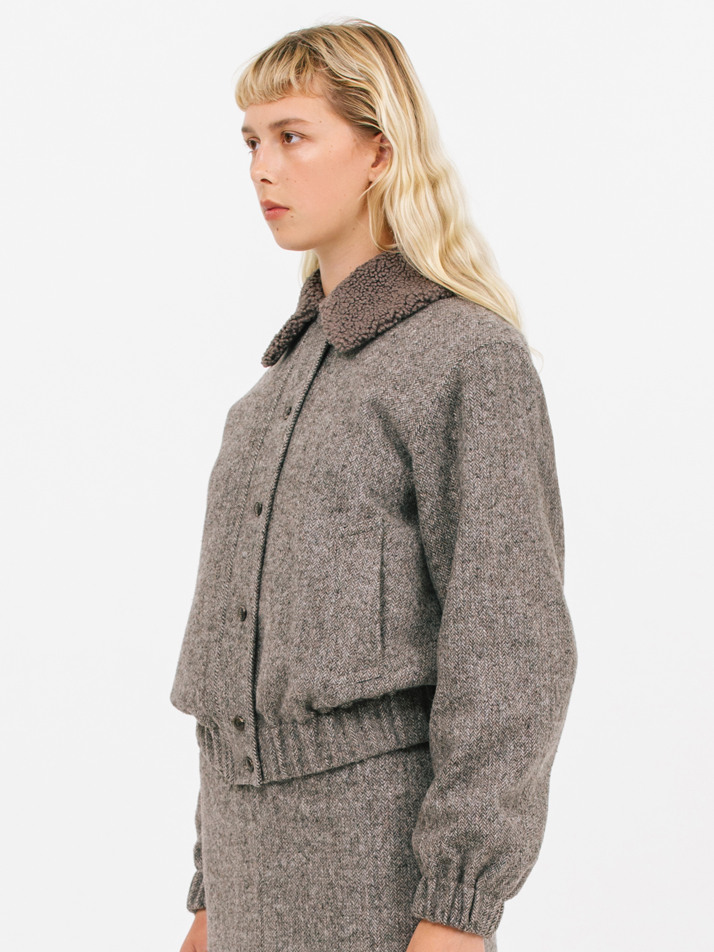 2-way zip-up wool blouson_gray