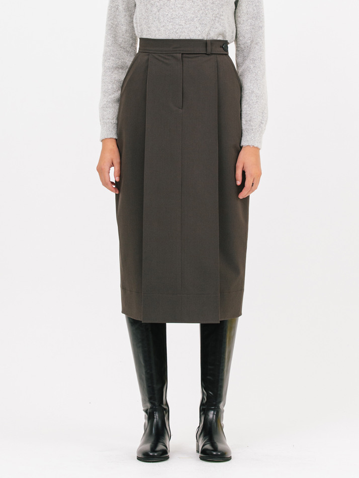 tulip midi skirt_deep khaki