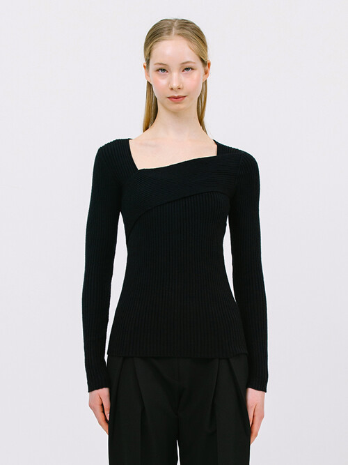 layered long sleeve top_black