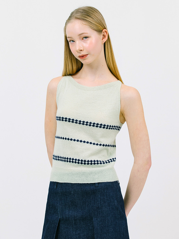 slim knit sleeveless_mint