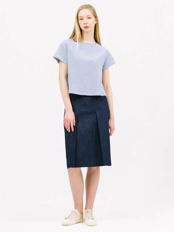 stripe boat neck t-shirt_blue