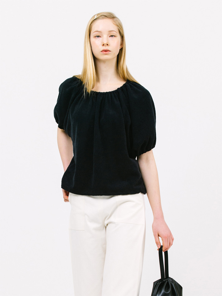 boucle string top_black
