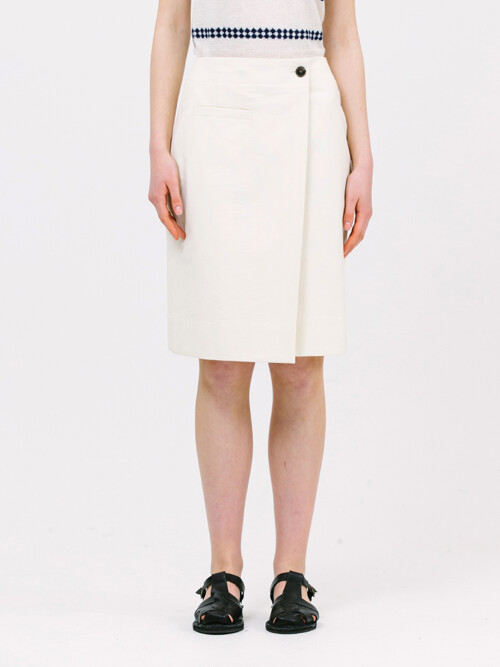 easy draped skirt_ivory
