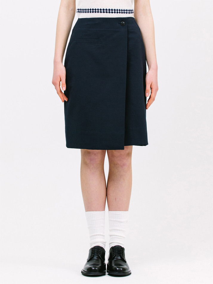 easy draped skirt_navy