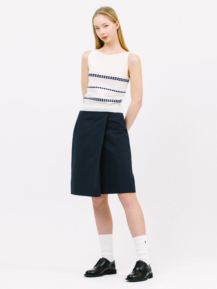 easy draped skirt_navy