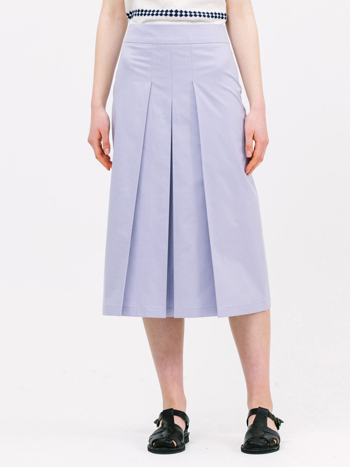 3-tuck A-line skirt_lavender