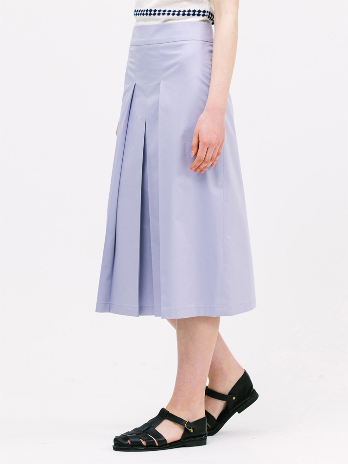 3-tuck A-line skirt_lavender