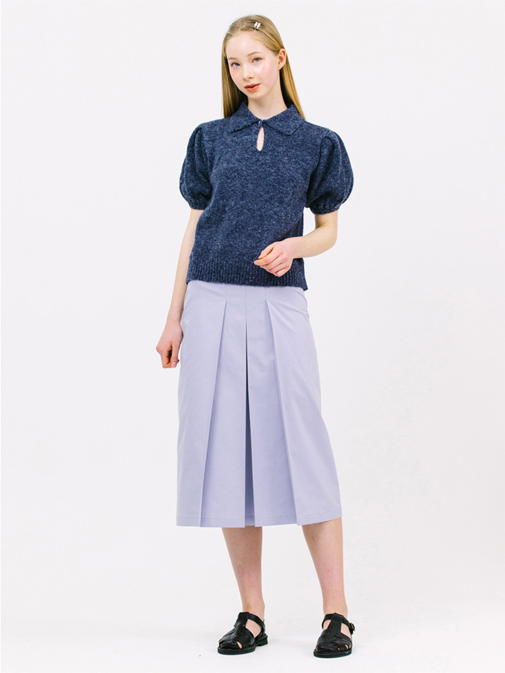 3-tuck A-line skirt_lavender