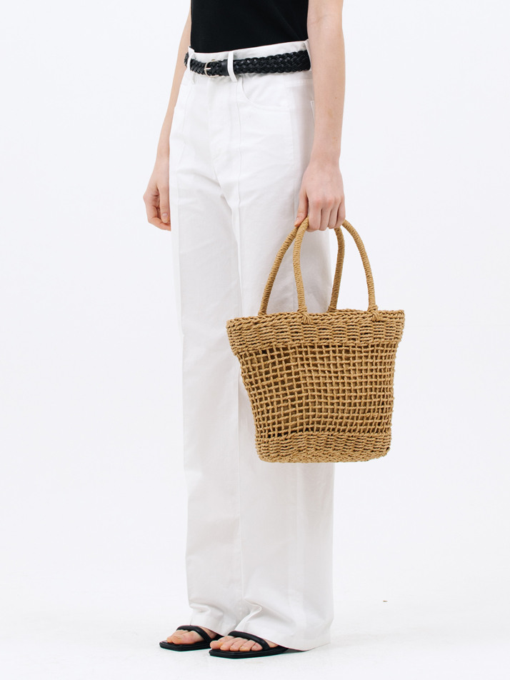 pintuck cotton pants_white