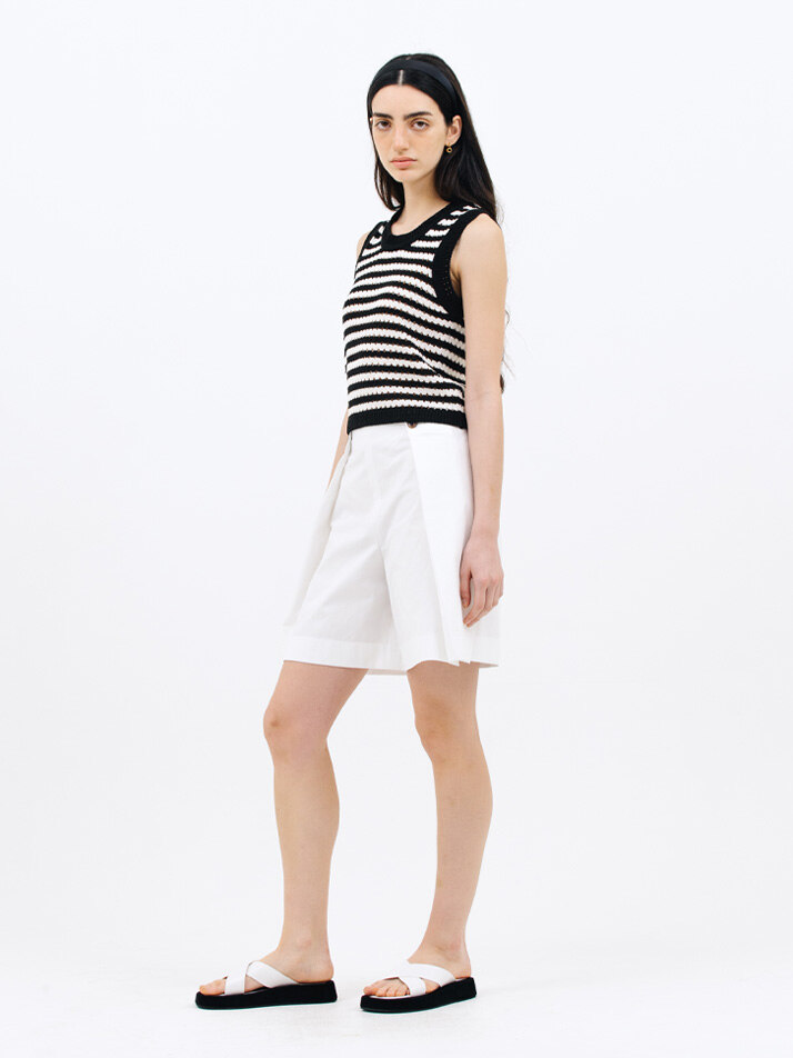 punching stripe knit_black