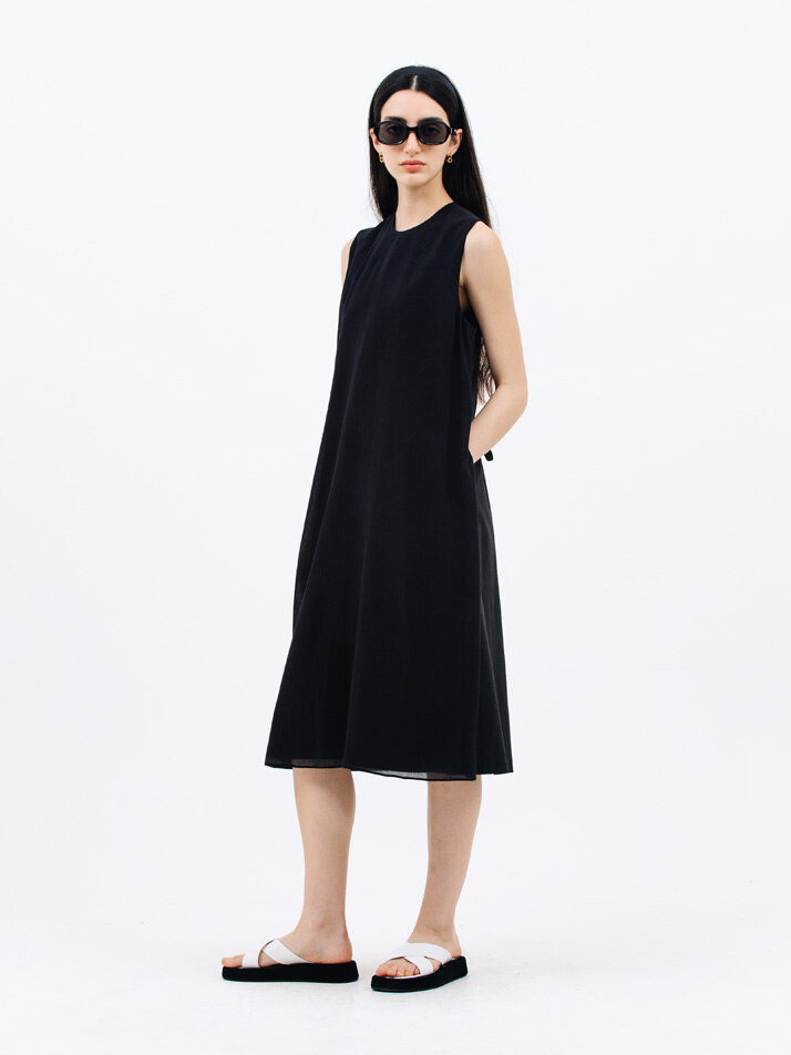 yoru layered dress_black